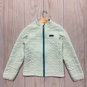 Patagonia Girls Size Medium 10 Full Zip Jacket Weight Quilted Mint